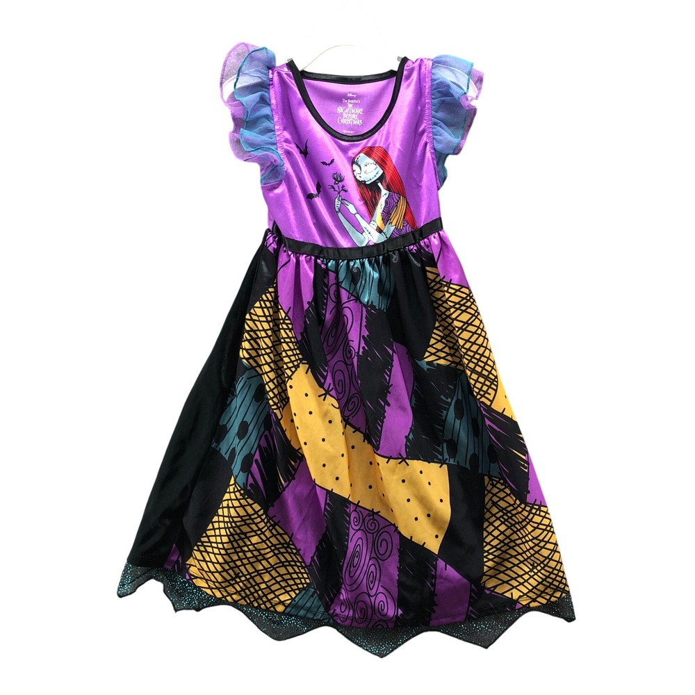 Disney Nightmare Before Christmas Sally Dress Girls 4T Purple Pajama